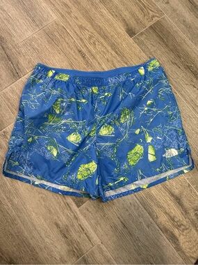 The North Face Limitless Run Shorts Mens Sonic Blue Valley Floor Print XL 5"